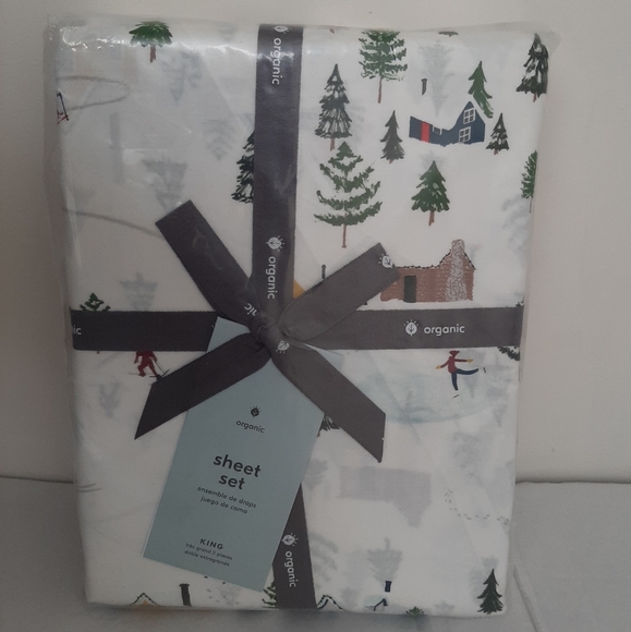 West Elm Bedding West Elm King Organic Cotton Percale Holiday Lodge